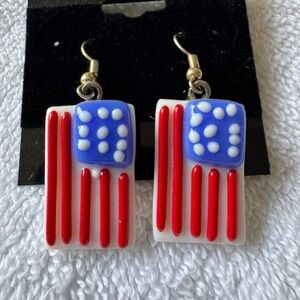 Patriotic Flag Earrings just in time for July 4th.